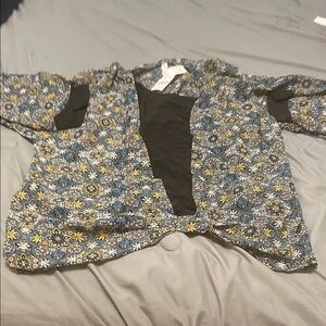 Floral Open Front Cardigan